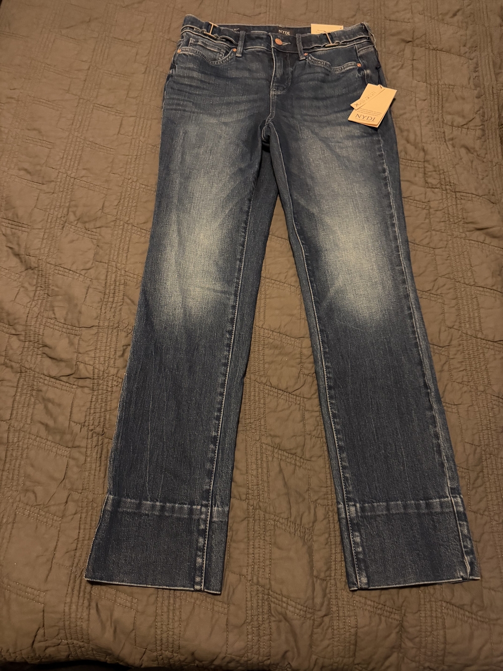 NYDJ Women’s Straight Leg Jeans in Dark Indigo Wash